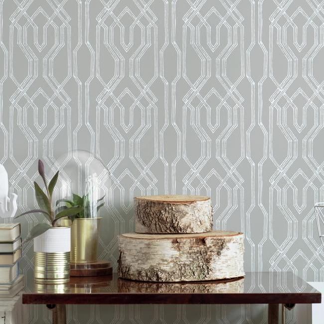 Обои Ronald Redding Tea Garden Oriental Lattice AF6558 фото в интерьере